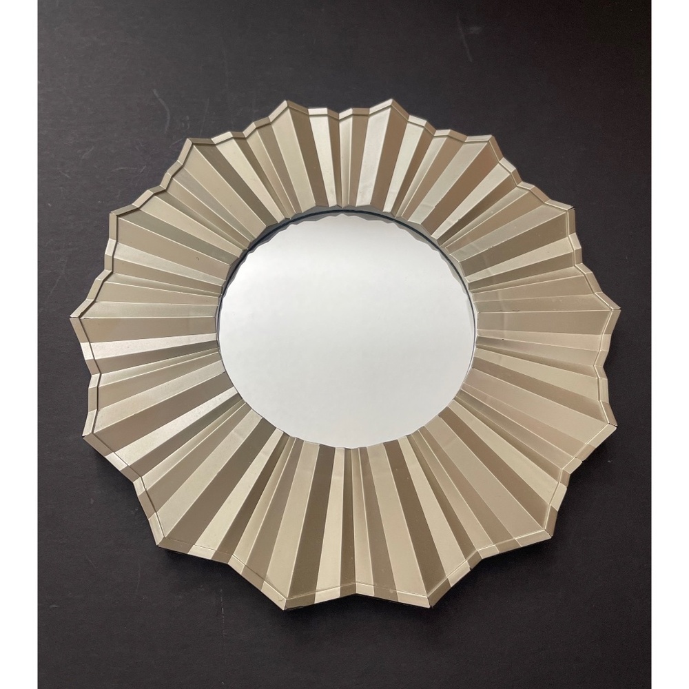 Starburst Sunshine Gold Plastic Hanging Mirror Wall Decor 10”